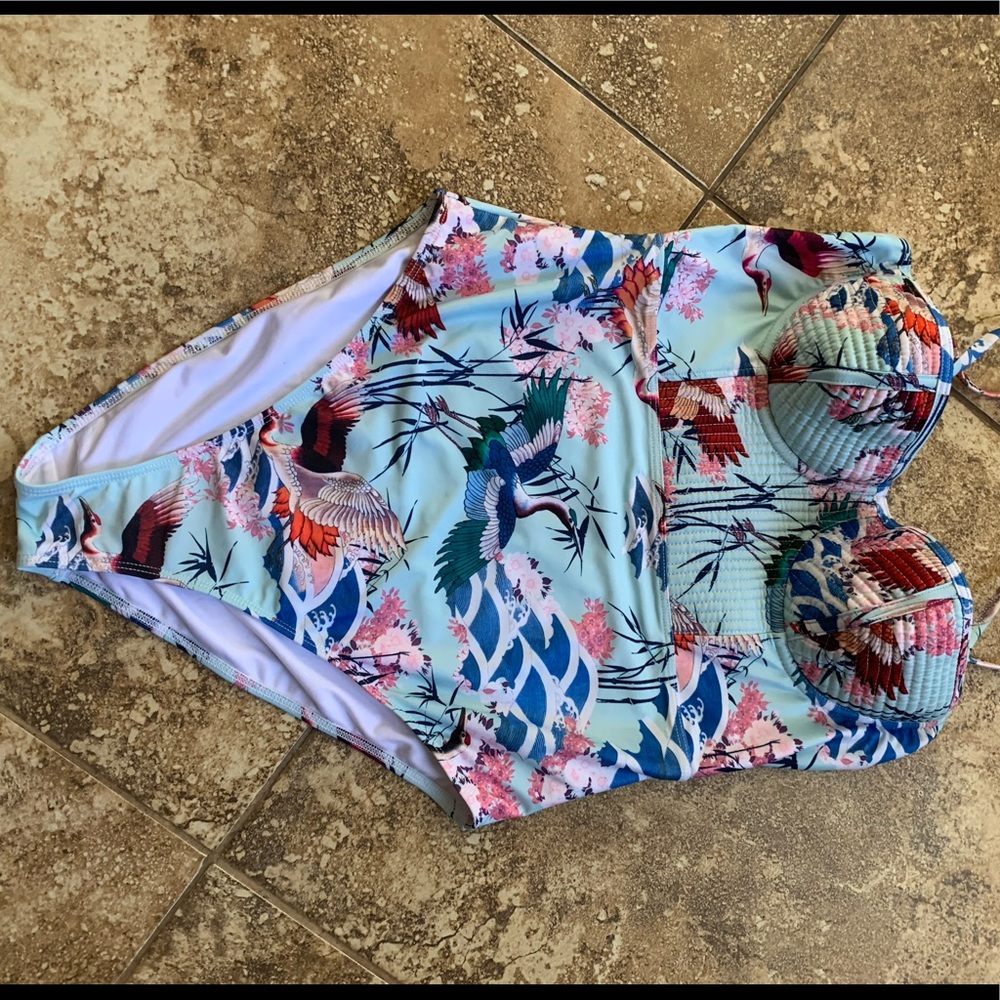 ASOS printed swimsuit.